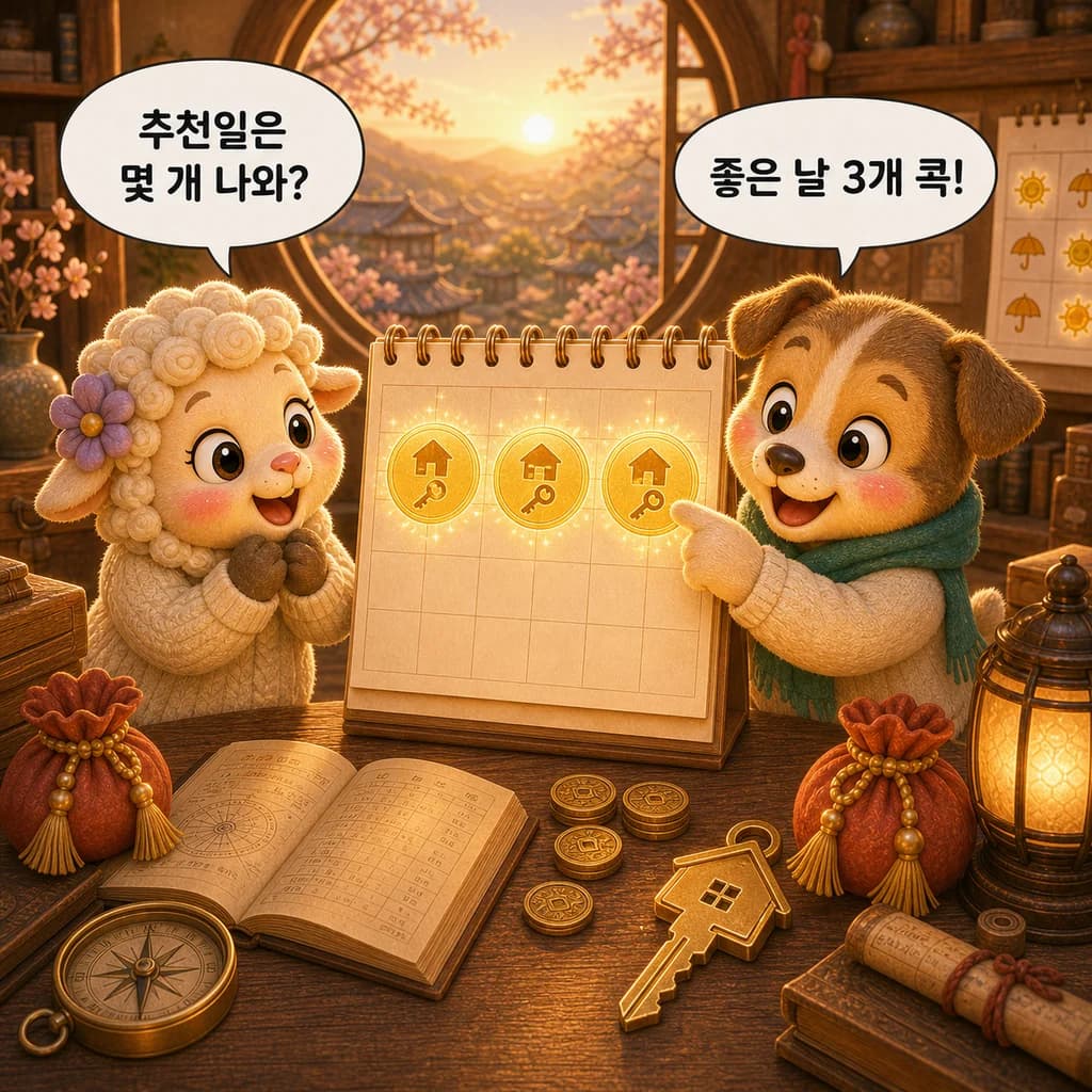 추천일은 몇 개 나와? 좋은 날 3개 콕!